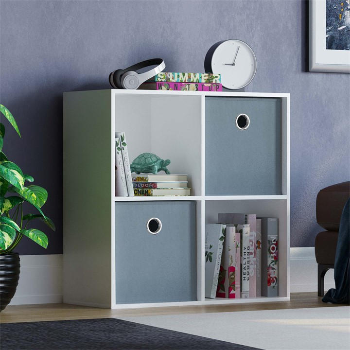 Lassic  Grey  Cube Storage Unit (W) + Set Of 2 Storage Cubes in Size 2x2, Sports Direct
