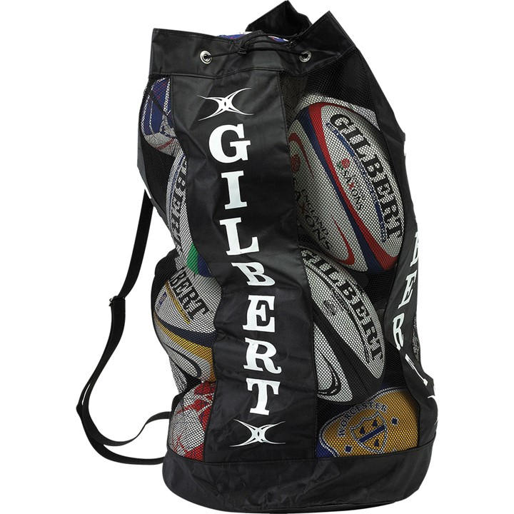 Gilbert Black Breathable Ball Bag, Sports Direct