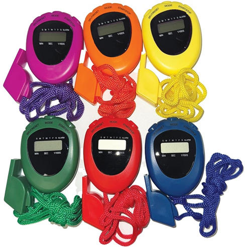 Sports Directory - Coloured Stopwatch & Whistle Pack