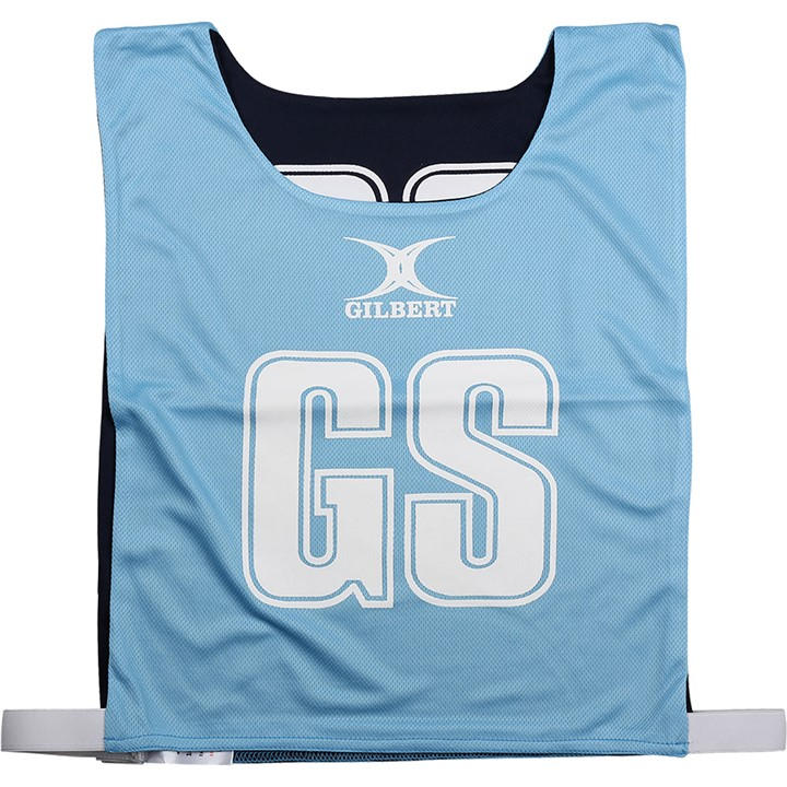 Gilbert  Blue Reversible Netball Bibs in Size L, Sports Direct