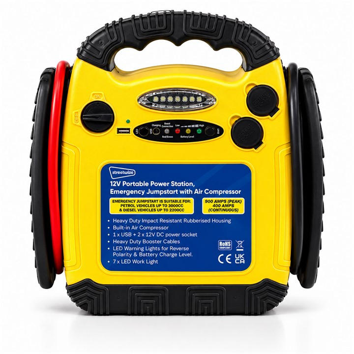 Streetwize  Yellow 15Ah 12V Portable Power Station & Emergency Jumpst, Sports Direct