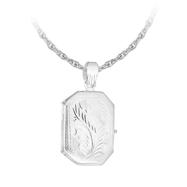 Be You Women's Silver Sterling Engraved Locket Necklace, Sports Direct