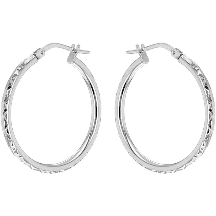Hoops  Women's  Sterling Diamond Cut Oval , Football by Be You, Sports Direct