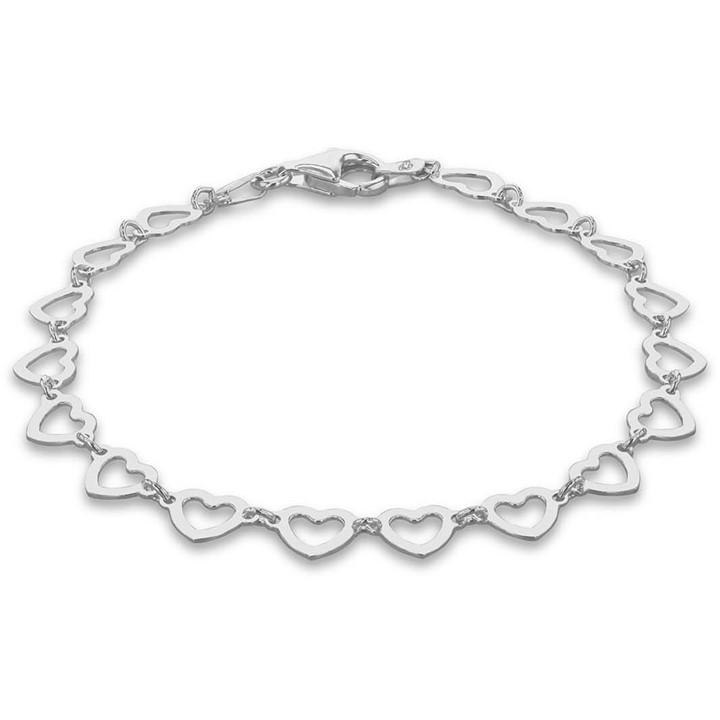 Be You Women's Silver Sterling Heart Link Bracelet, Sports Direct