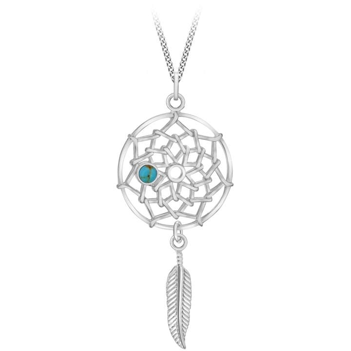 Be You Women's Silver Sterling Dreamcatcher Necklace, Sports Direct