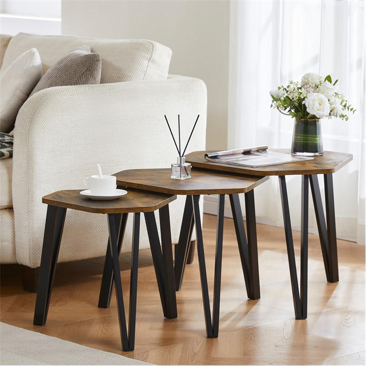 Lassic  Brown Vida Designs Brooklyn Nest Of 3 Tables, Sports Direct