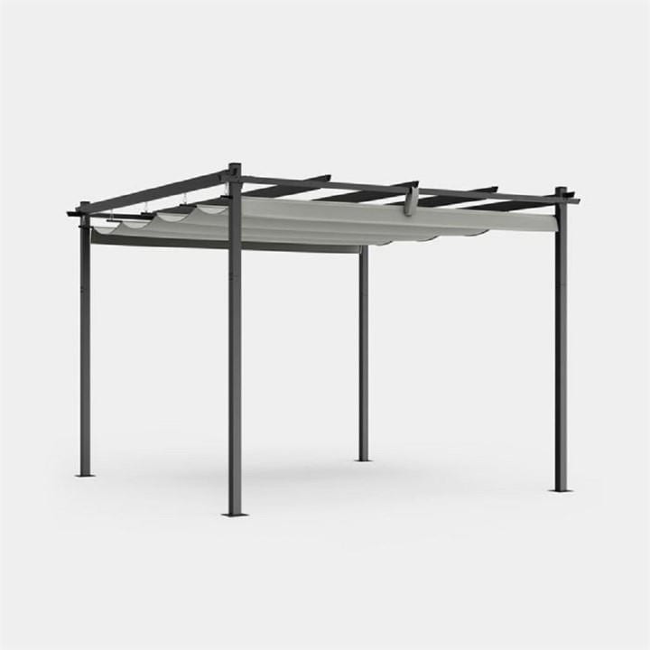 Vonhaus  Grey 3M X 3M Pergola With Roof, Sports Direct