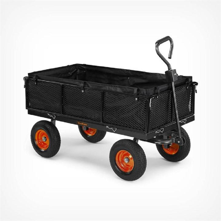 Vonhaus  Black Mesh Garden Cart 600Kg, Sports Direct