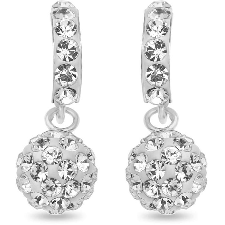 Be You Women's Silver Sterling Crystal Stud Earrings, Sports Direct