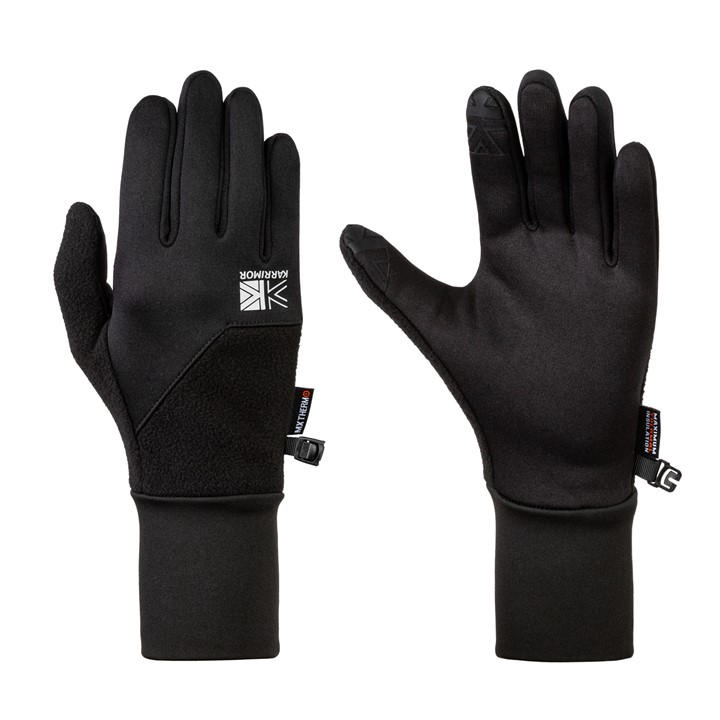 Karrimor  Kids Black Thermal Running Gloves  in Size S - M, Sports Direct