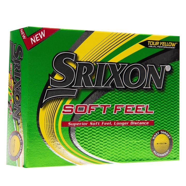 Srixon  Yellow Soft Feel Golf Balls 12 Pack, Sports Direct