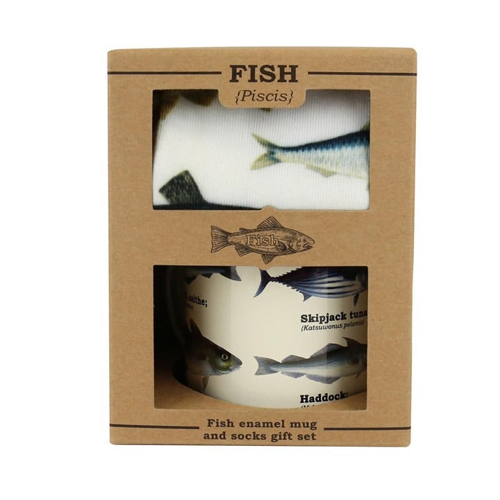 Gift Republic  None Fish Enamel Mug & Socks, Sports Direct