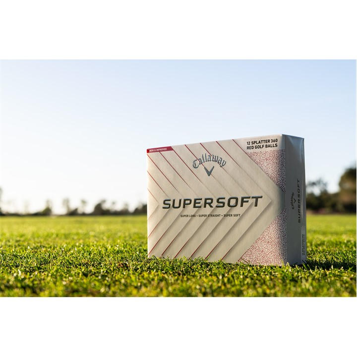 Callaway Men's Red Supersoft Splatter Golf Balls, Sports Direct