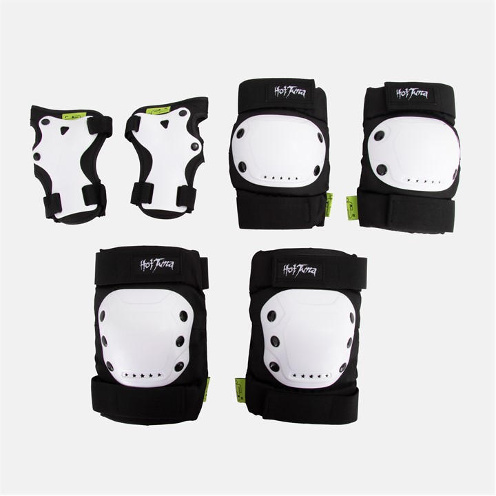 Hot Tuna  White  Skate Protector 3Pc Set - Knee Pads Elbow Pad And Wrist Guards in Size L, Sports Direct