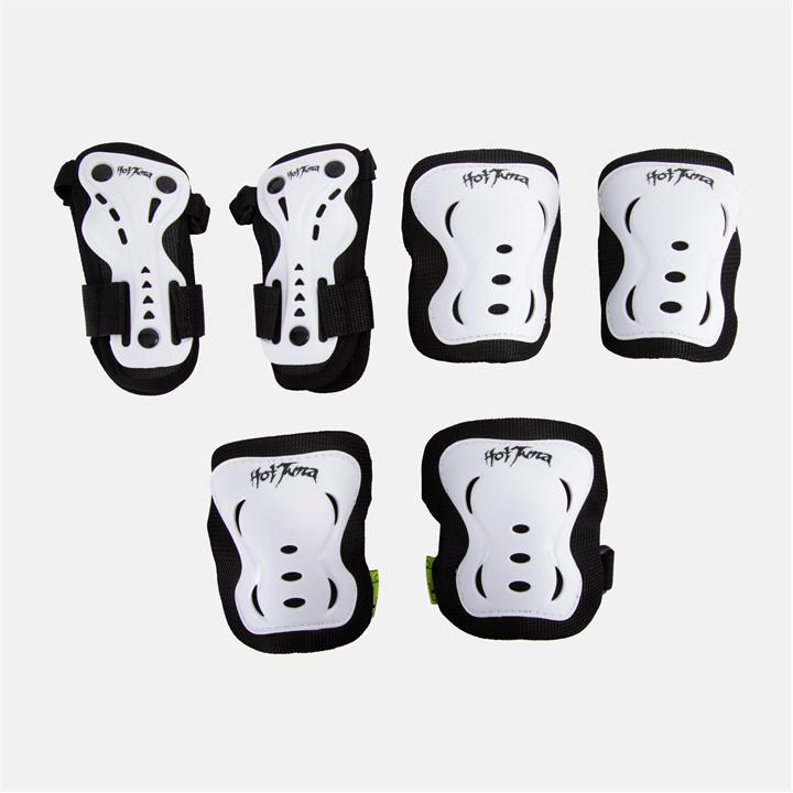 Hot Tuna  Kids White Kids/Youth Skate Protector 3Pc Set - Knee Pads Elbow Pad And Wrist Guards in Size S, Sports Direct