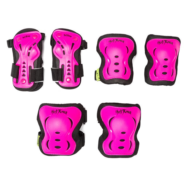 Hot Tuna  Kids Pink Kids/Youth Skate Protector 3Pc Set - Knee Pads Elbow Pad And Wrist Guards in Size L, Sports Direct