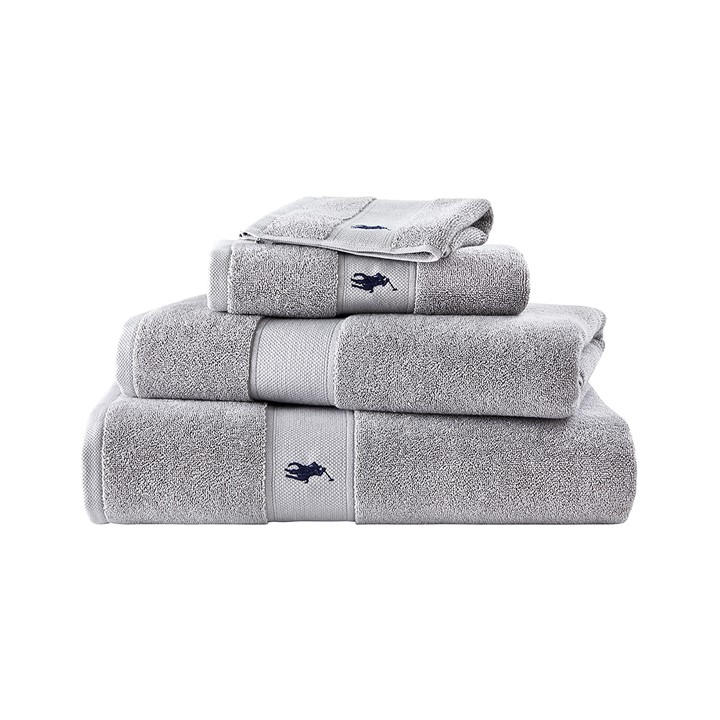 Ralph Lauren Home  Grey Rl Polo Player Towel in Size Hand Towel, Sports Direct