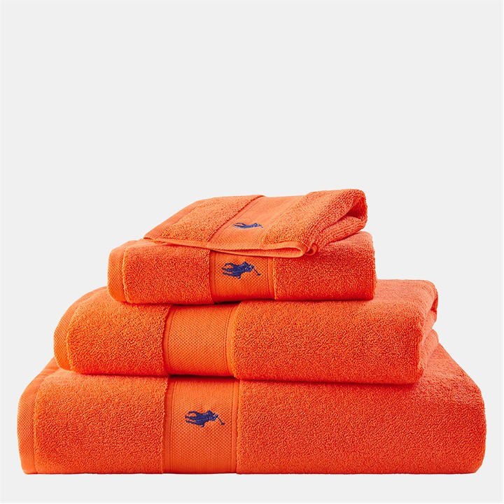 Ralph Lauren Home  Orange Rl Polo Player Towel in Size Bath Sheet, Sports Direct