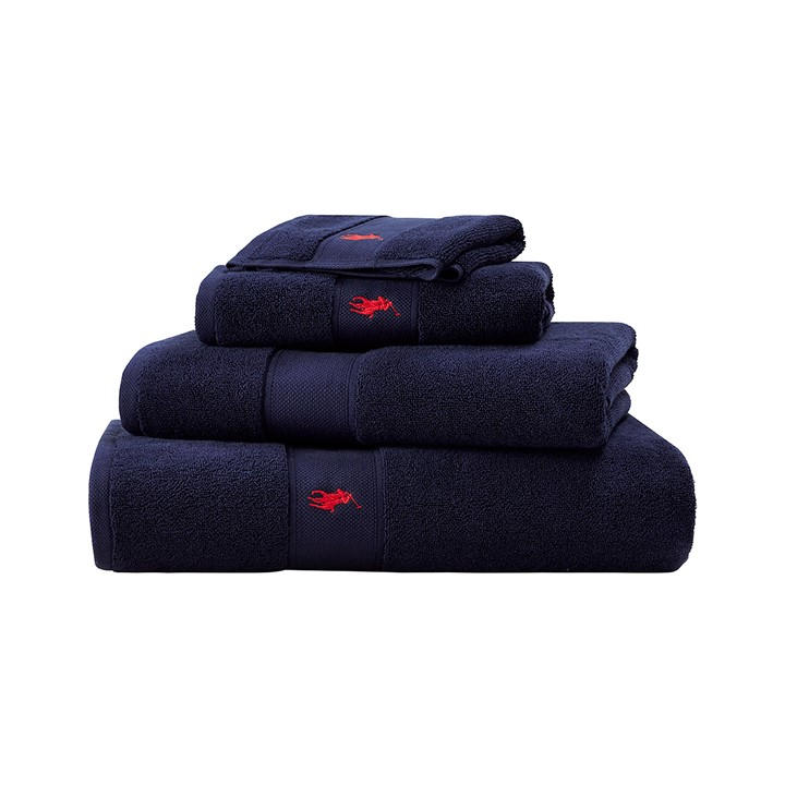 Ralph Lauren Home  Blue Rl Polo Player Towel in Size Hand Towel, Sports Direct