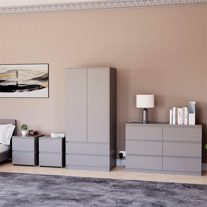 Lassic Grey Vida Designs 4 Piece Denver Bedroom Set 4, Sports Direct