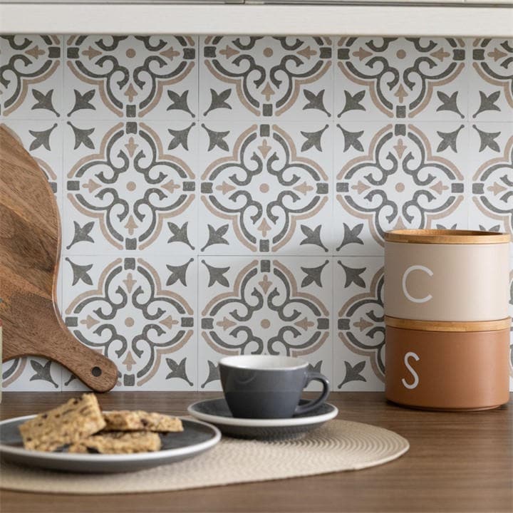 D C Fix  Beige Self Adhesive Vinyl Wall Tiles Jamila Natural in Size 0.42 SQM, Sports Direct