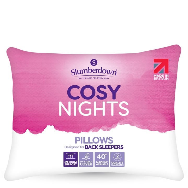 Slumberdown Unisex White Cosy Nights Support Pillow 4Pk