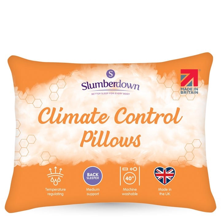 Slumberdown  White Climate Control Medium Support Pillow in Size 4pk, Sports Direct