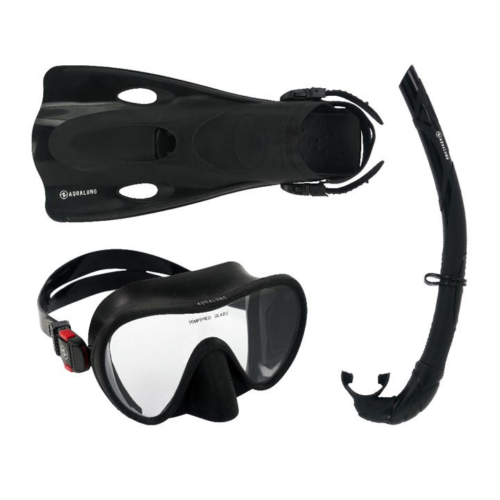 Aquasphere  Black Aqualung Nabul Snorkel Set in Size S - M, Sports Direct