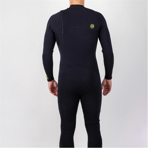 Black - Obrien - Men's Elite 3/2mm Back Zip Premium Neoprene Wetsuit