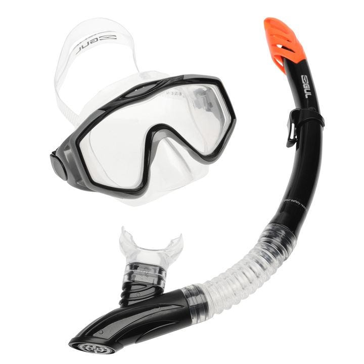 Gul  Black  Snorkelling Set - Tempered Glass Diving Mask & Splash-Proof Snorkel, Sports Direct
