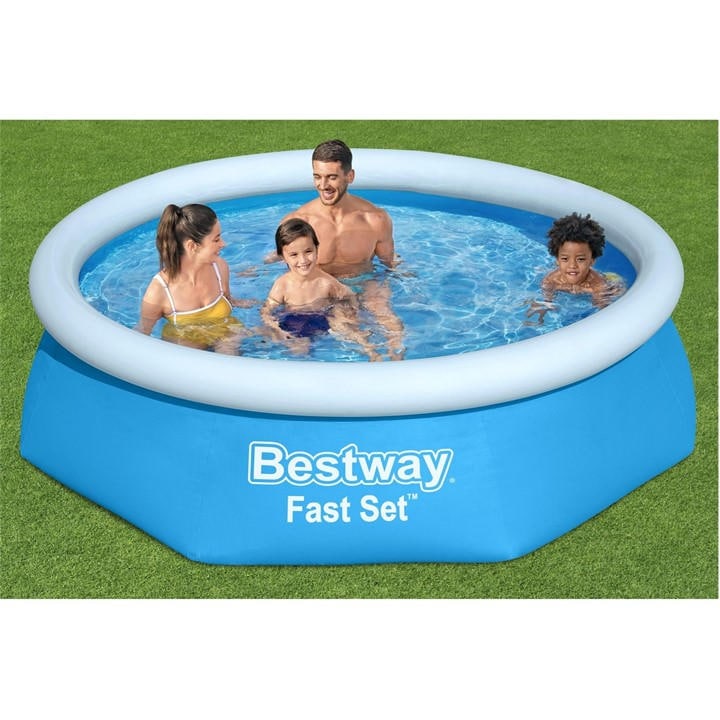 Bestway  Kids Blue 8Ft X 24Inch Round Fast Set Inflatable Above Ground Pool, Sports Direct