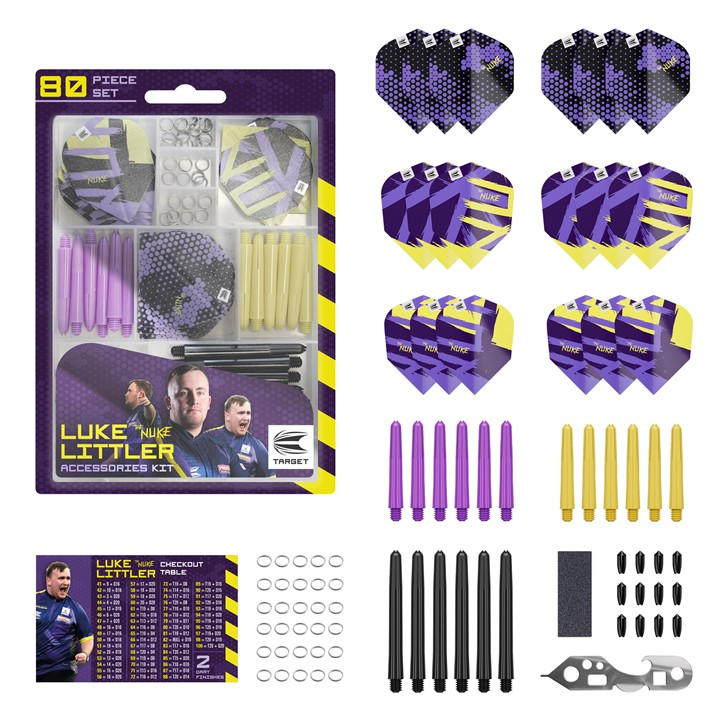 Target Darts  Purple Luke Littler Dart Accessories Kit, Sports Direct