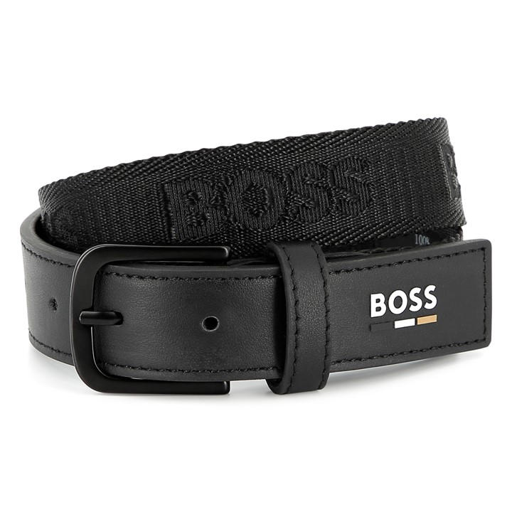 Boss Boys Black Kids Logo Belt in Size L, Sports Direct