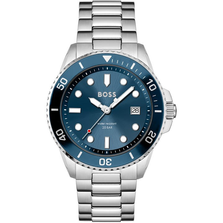 Boss Men's Silver Ace Watch Water Resistance, Sports Direct