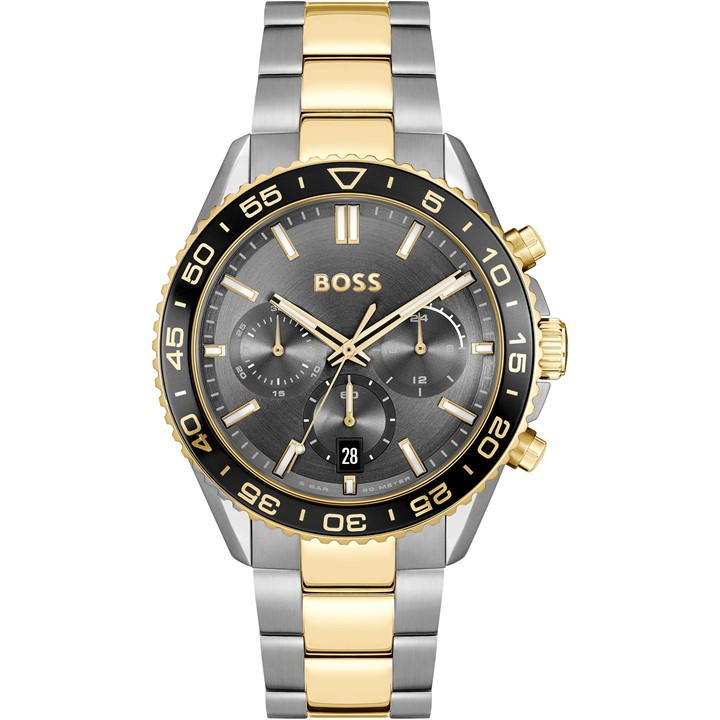 Boss Men's Silver Runner Chronograph Stainless Steel Water Resistant Analogue Quartz Watch, Sports Direct