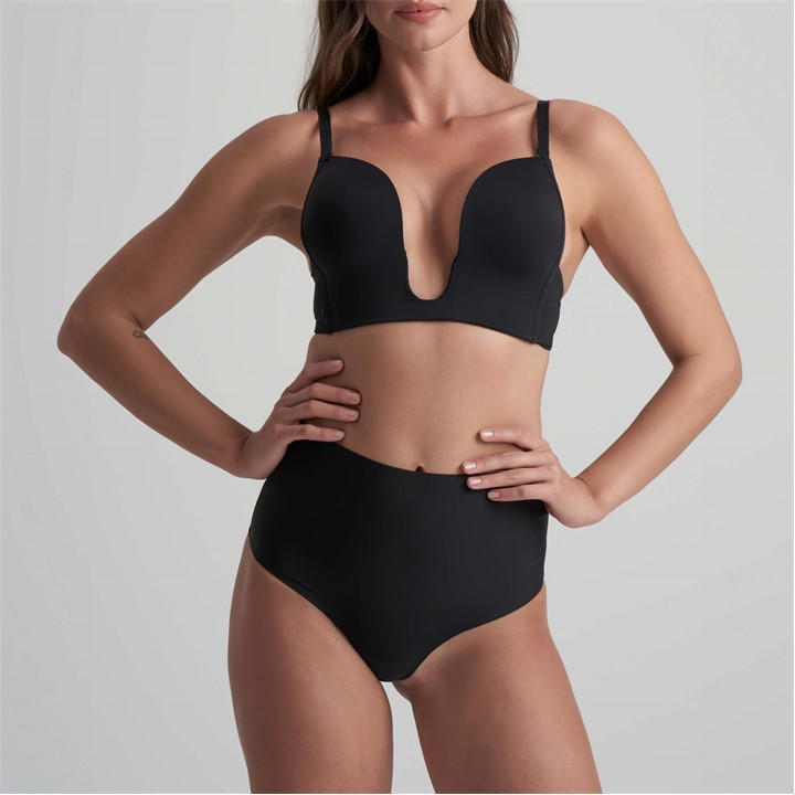 Bye Bra Women's Black Super Waist Control Shapewear Thong in Size 10, Sports Direct