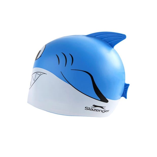 Blue Fish - Slazenger - Fish Print Silicone Swimming Cap Childrens