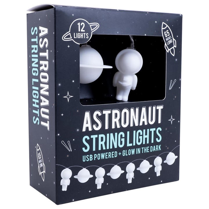 Fizz Creations Unisex Kids White Glow In The Dark Astronaut String Lights