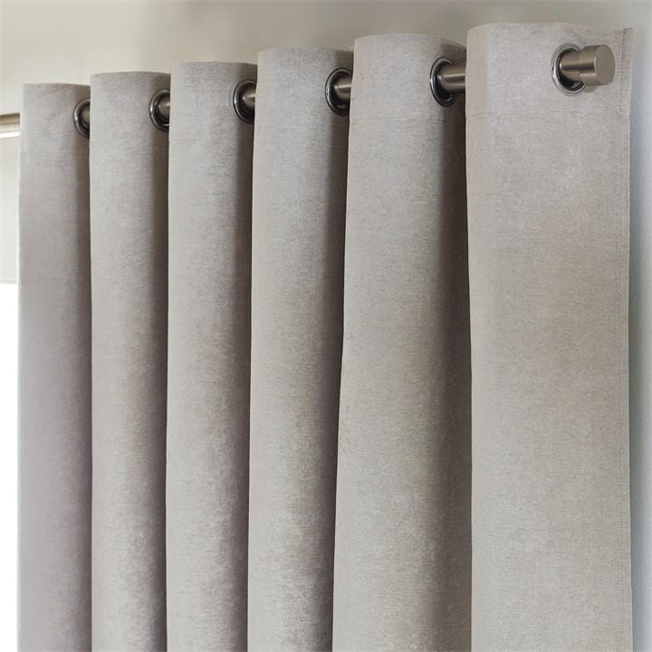 Alan Symonds  Silver Chenille Blackout Ring Top Eyelet Curtains in Size 46x54 Inch, Sports Direct