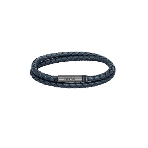 Boss - Men's Ares Double Wrap Leather Bracelet