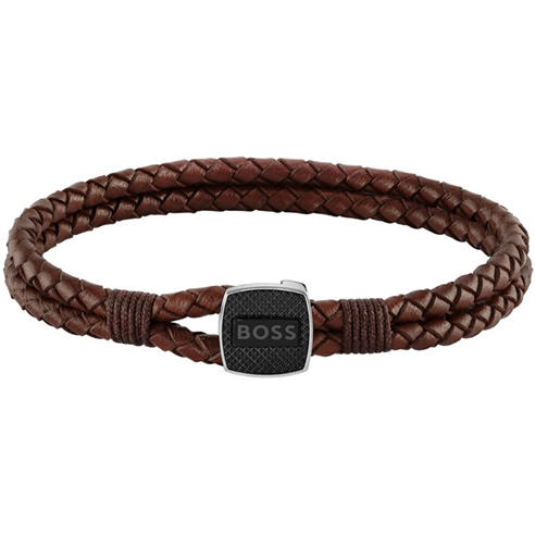 Boss - Men's Seal Braided 3mm Leather Bracelet