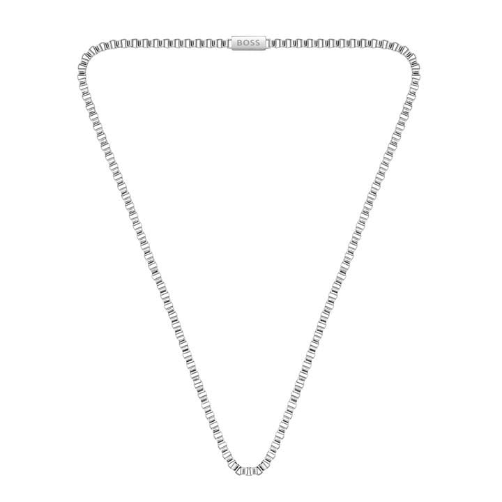 Boss Men's Silver Box Chain Necklace, Sports Direct