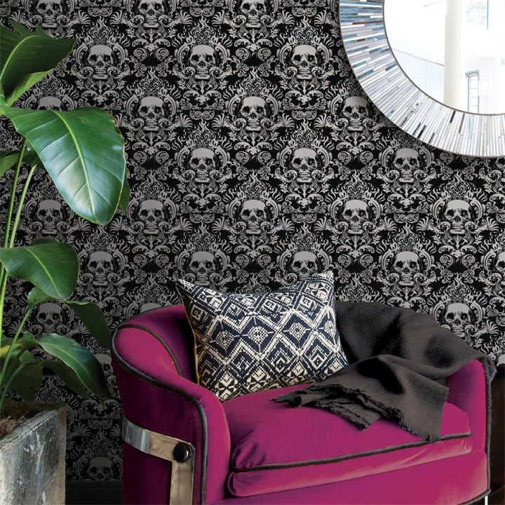 Wall Pops  Black Self Adhesive Wallpaper Fieri in Size 52CMX5.49M, Sports Direct