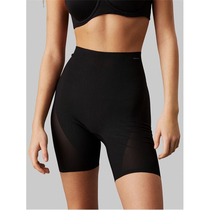 Calvin Klein Women's Black Sculpt Firm Seamless High-Waisted Control Shorts in Size 14, Sports Direct