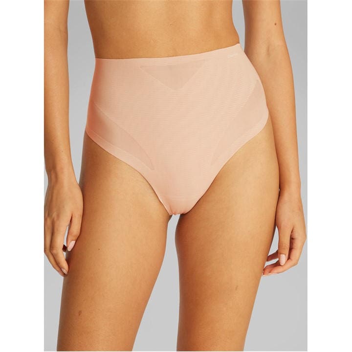 Calvin Klein Women's Nude Sculpted Firm Mesh Thong Shapewear in Size 16, Sports Direct