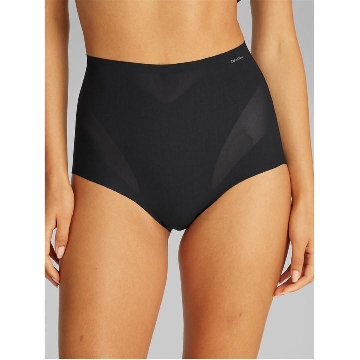 Calvin Klein Women's Black Sculpted Firm Mesh Brief Shapewear in Size 14, Sports Direct