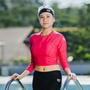 Pink - Arena - Long Sleeve UV Crop Top Womens