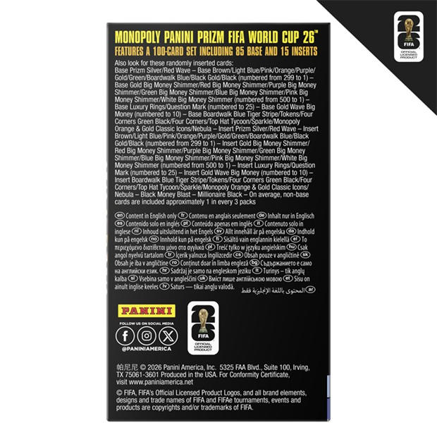 Multi - Monopoly - Monopoly Panini Prizm: FIFA World Cup Trading Cards Booster Box