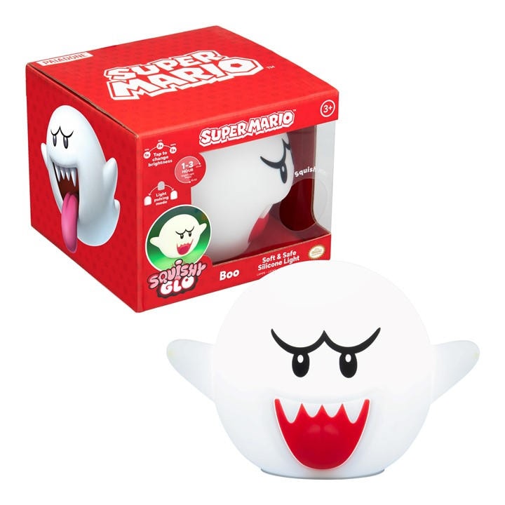Paladone Super Mario Boo SquishyGlo Silicone Light, Officially Licensed Nintendo Lamp for Kids & Teens, Cordless & Rechargeable Bedroom Décor, Collectible Gaming Merchandise - Image 6