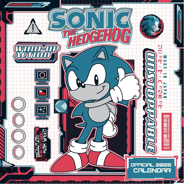 Sonic   Studio The Hedgehog Official 2025 Calendar, Sports Direct